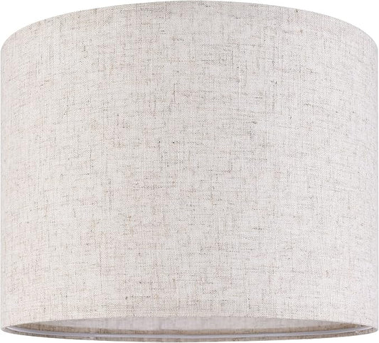 GO&SO Natural Linen Medium Drum Lamp Shades 13" Top x 13" Bottom x 10" High by GOSO