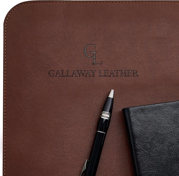 Gallaway Leather Desk Mat, Office Writing Desk Pad, Large 36" x 17" Dark Brown - Image 5