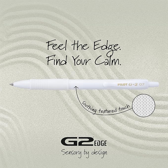 PILOT, G2 Premium Gel Roller Pens, G2 Edge White, Sensory Writing Experience, 12ct box, Fine Point 0.7 mm-DeskLoop Office