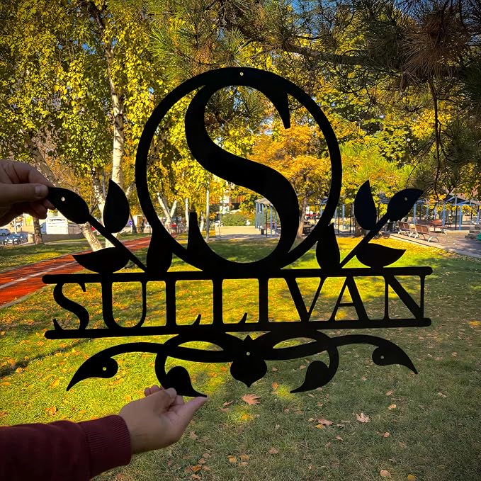 Personalized Metal Name Signs, Split Letter Monogram Wall Decor, Custom Last - Image 3