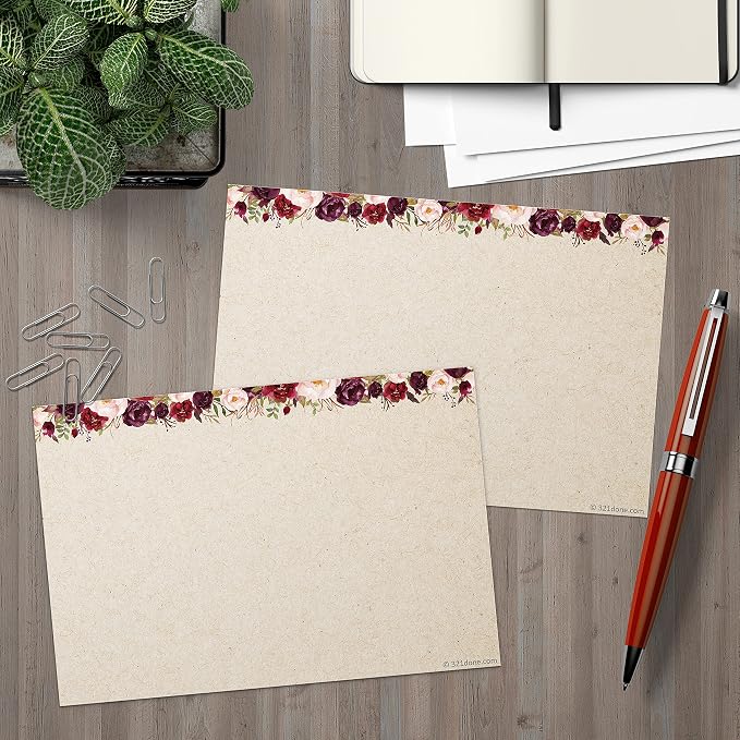 321Done Index Cards with Red Roses Floral Design - Image 4