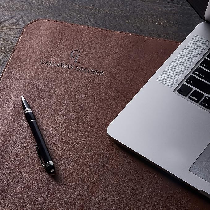 Gallaway Leather Desk Mat, Office Writing Desk Pad, Large 36" x 17" Dark Brown - Image 8