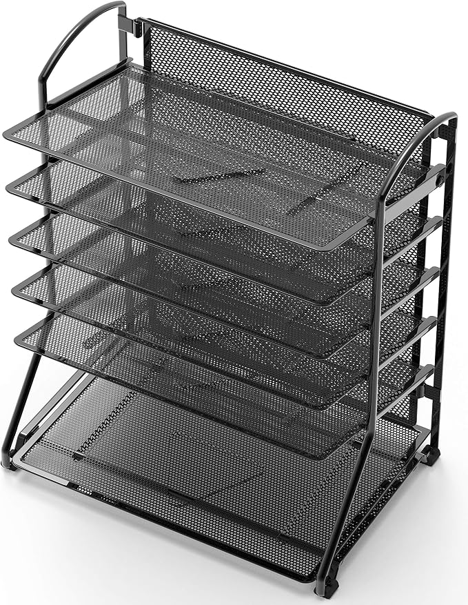 Simple Houseware 6-Tier Desk Organizer & Sliding Paper Tray - Image 4