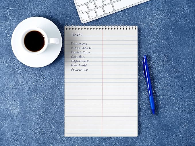 Better Office Products Spiral Steno Pads, 8 Pack, 6 x 9 inches, 60 Sheets - Image 3