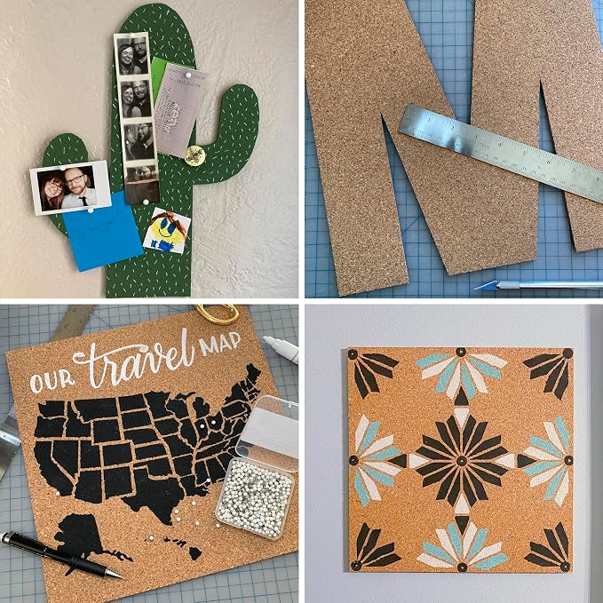 Quartet Cork Tiles, Bulletin Board Cork Panels 12" x 12" x 3/16", 8 Pack - Image 3