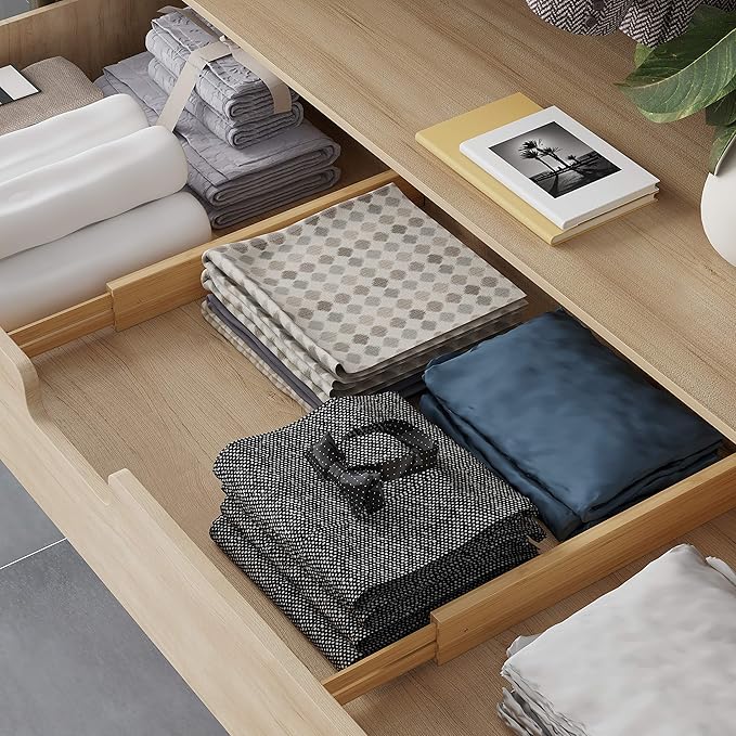 BAMEOS Drawer Dividers kitchen Organization Bamboo Utensil Organizers for Kitchen Bedroom Bathroom Dresser Office 4-pack-DeskLoop Office