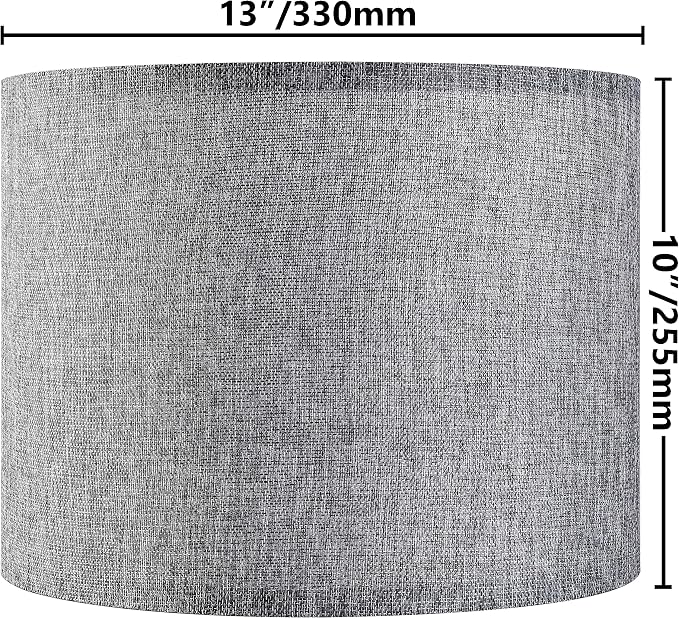 Gray Drum Lamp Shades Set of 2 Medium 13" Top x 13" Bottom x 10" High - Image 3