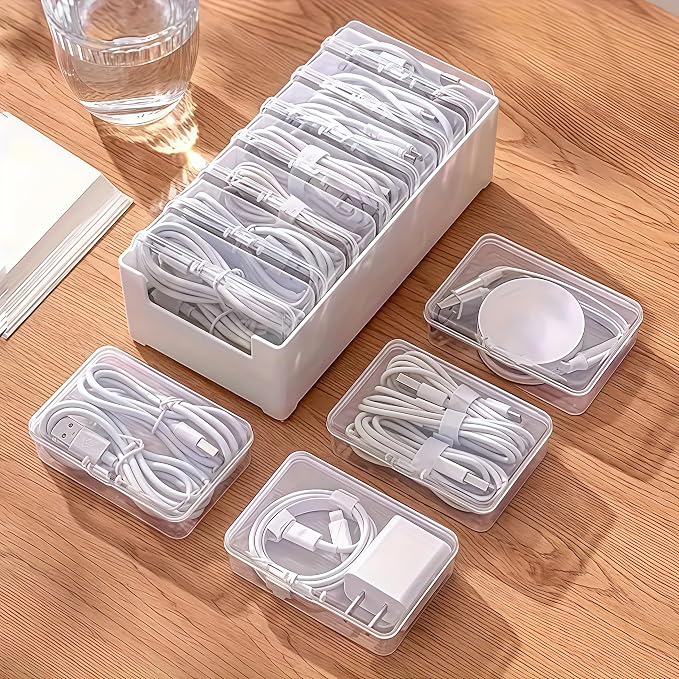 11 Box Cable Organizer Storage Box, Desktop Cable Management - Image 6