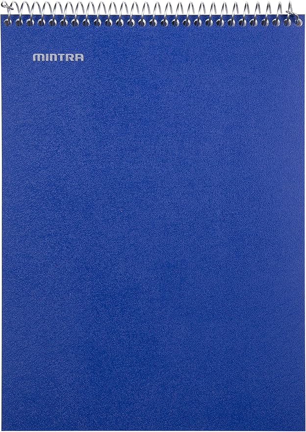 Mintra Office TOP BOUND Durable Spiral Notebooks (Blue, College Ruled 3pk)-DeskLoop Office