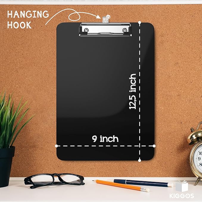 Kiggos 25 Pack Plastic Clipboards Black Clip Boards - Image 3