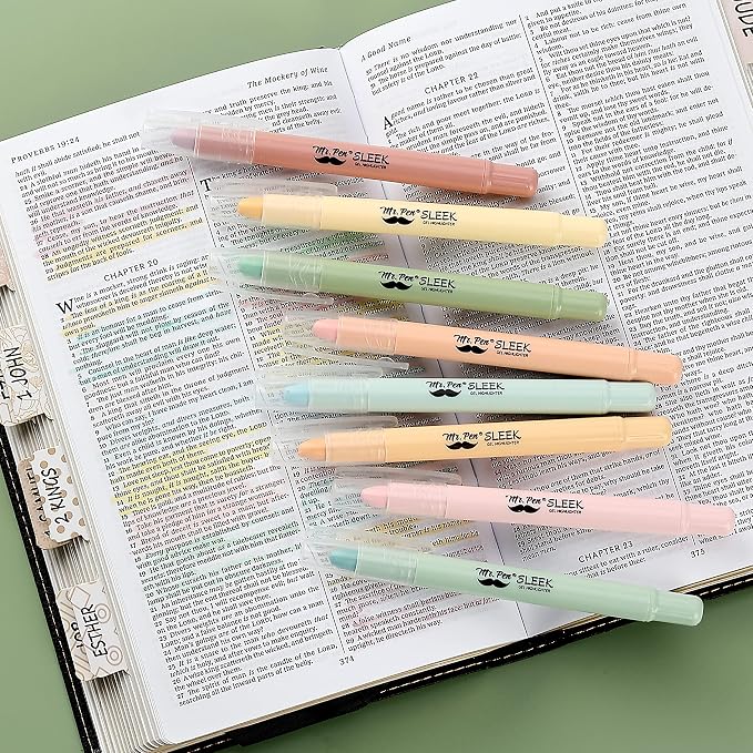 Mr. Pen- No Bleed Gel Highlighters, Pastel Colors, 8 Pack | Bible Highlighters - Image 8