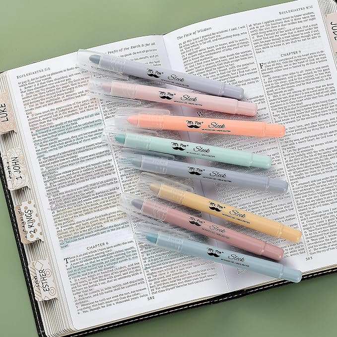 Mr. Pen- No Bleed Gel Highlighters, Morandi Colors, 8 Pack | Bible Highlighters - Image 8