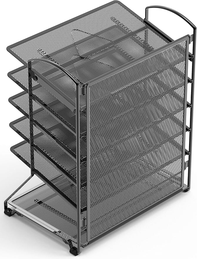 Simple Houseware 6-Tier Desk Organizer & Sliding Paper Tray - Image 5