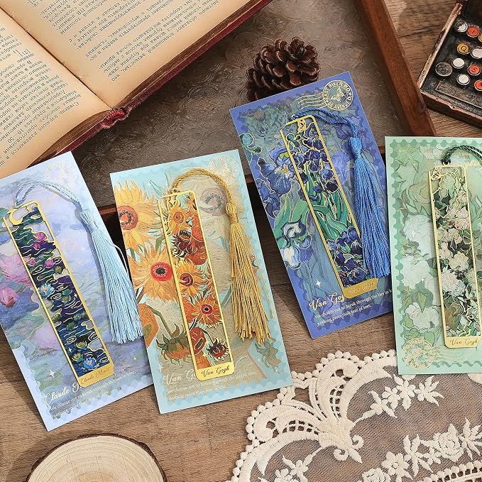 4 Pieces Metal Bookmarks with Tassel - Image 3