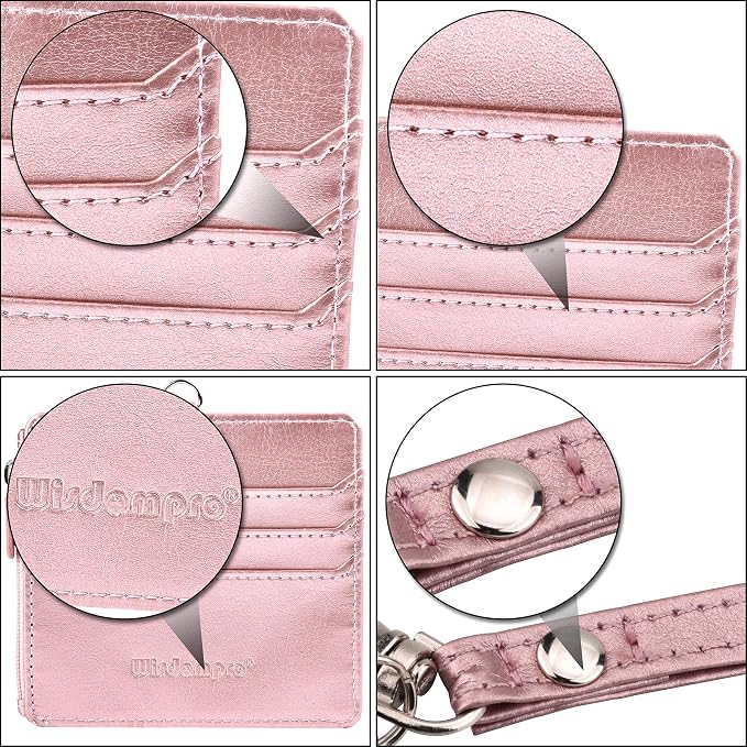 Badge Holder with Zip, Wisdompro 2-Sided PU Leather ID Badge Holder with 1 ID - Image 6