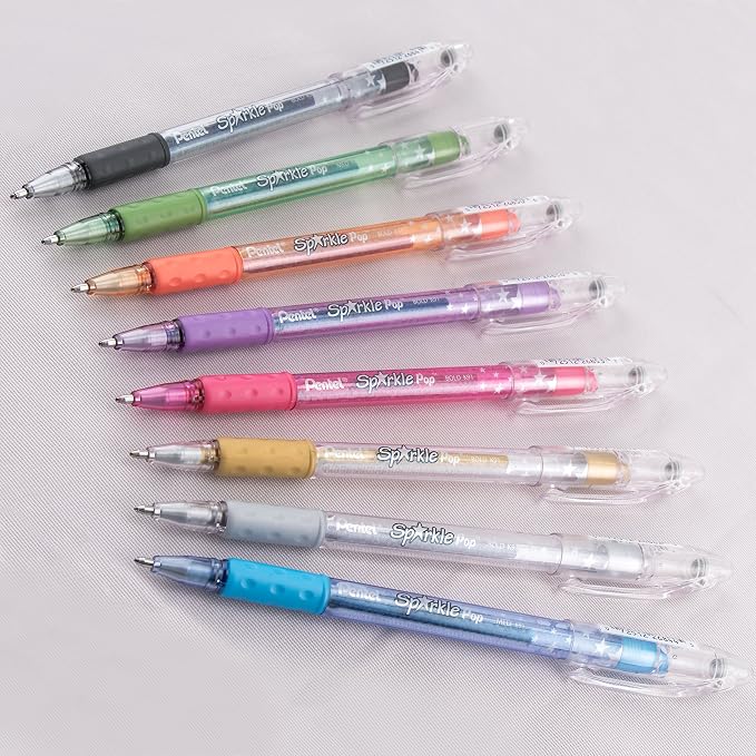 Pentel Sparkle Pop Iridescent Gel Pens, Bold Lines - Image 4