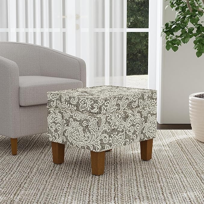 Home Decor | Dinah Collection Modern Storage Ottoman | Ottoman with Storage for Living Room & Bedroom(Brown Jacobean Print)-DeskLoop Office