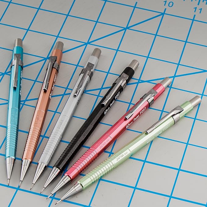 Pentel Sharp Mechanical Pencil, Medium Line, Metallic Barrel - Image 2