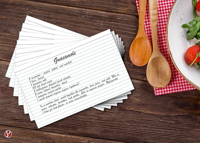 Ruled Index Cards, On 100lb Heavyweight Thick White Cover Stock. "100 per pack" - Image 2