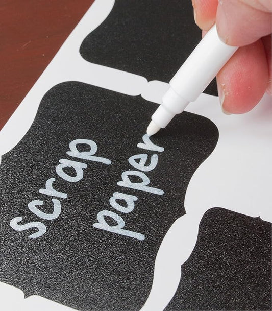 Bold White Liquid Chalk Marker With 2mm Fine Tip for Writing and Drawing - Erasable Chalkboard Label Paint Pen - Wine Glass Marker