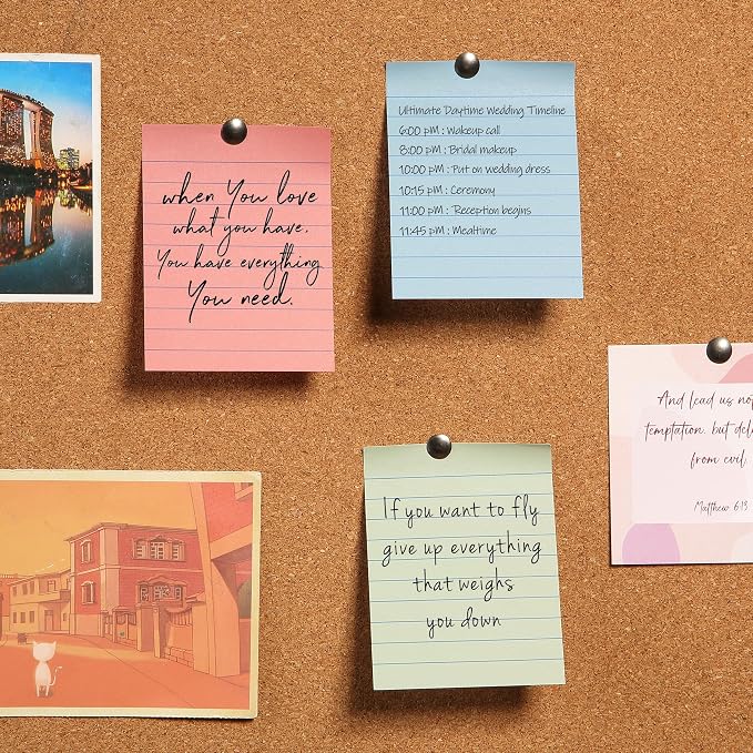 Mr. Pen- Small Lined Sticky Notes, 1.5" x 2", 6 Pads, 60 Sheets/Pad | Vintage - Image 7
