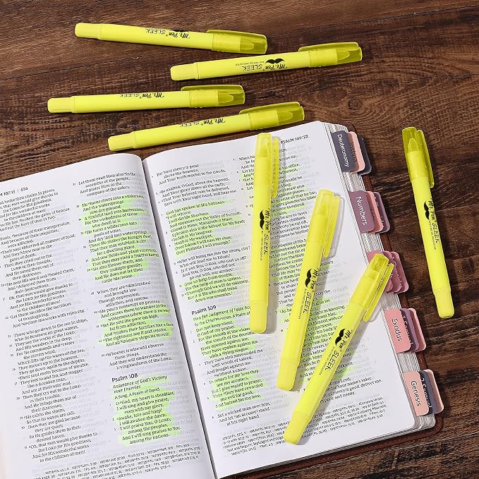 Mr. Pen- Yellow Gel Highlighter, 8 Pack | Twist-Up Bible Highlighters No Bleed - Image 8