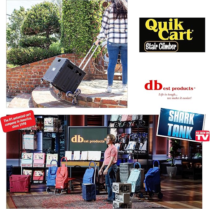 dbest Products Quik Cart Stair Climber Wheeled Rolling Crate Teacher Utility - Image 5