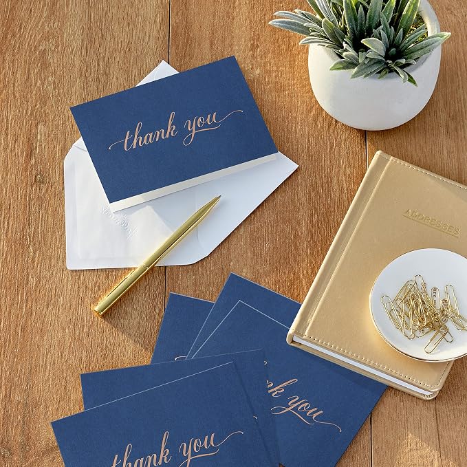 Hallmark Pack of Thank You Cards, Elegant Silver Foil - Image 2
