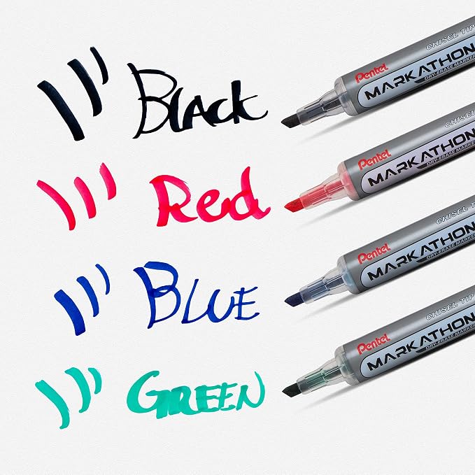 Pentel Markathon Pump Dry Erase Marker, Chisel Tip, 4 Pack - Image 4