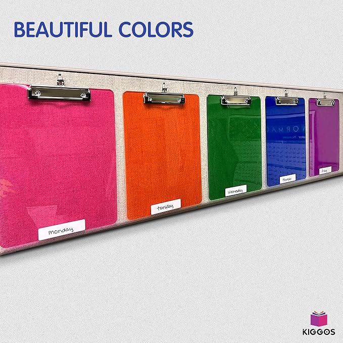 Kiggos 25 Transparent Colored Clipboards Bulk - Image 5