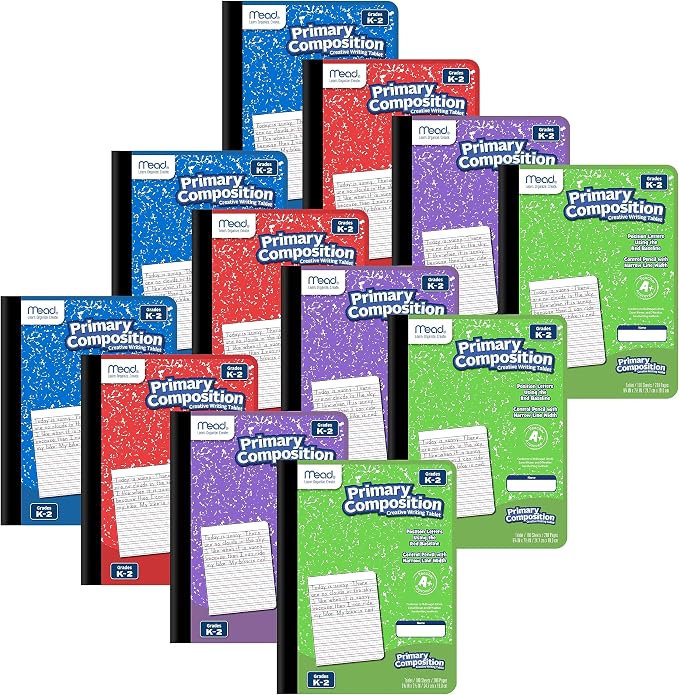 Mead Primary Composition Book, Primary Ruled Journal, Grades K-2, 7-1/2" x by Mead