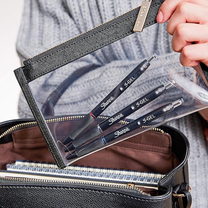 Sharpie S-Gel Gel Pens, Black Barrel, Medium Point (0.7mm), Black Gel Ink Pens, 12 Count - Home, Office, School, Journaling, Writing, Note-Taking, Teacher Supplies-DeskLoop Office